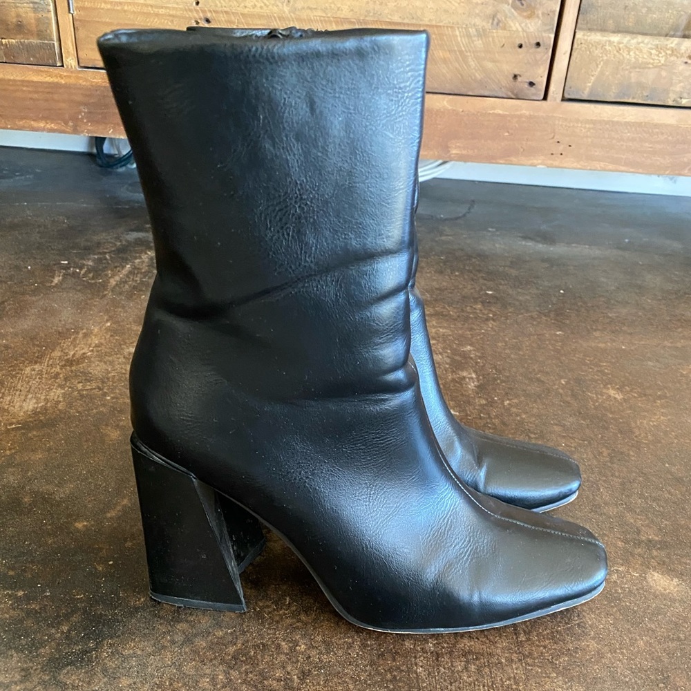 Nasty Gal Square Toe Sock Boot